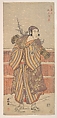 Matsumoto Sumezō as a Man in Winter Attire Standing in the Snow, Katsukawa Shunkō  Japanese, Woodblock print; ink and color on paper, Japan