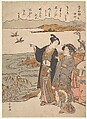 Autumn Evening ( A Poem by Saigyō), from the series Sanseki waka, Katsukawa Shunshō　勝川春章  Japanese, Woodblock print (nishiki-e); ink and color on paper, Japan