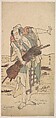 Arashi Sangoro as a Ronin Samurai Standing on the Bank, Katsukawa Shunshō　勝川春章  Japanese, Woodblock print (nishiki-e); ink and color on paper, Japan
