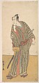 The Fourth Matsumoto Koshiro as an Otokodate Standing, Katsukawa Shunshō　勝川春章  Japanese, Woodblock print (nishiki-e); ink and color on paper, Japan
