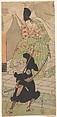 The Messenger in Black, Katsukawa Shunshō　勝川春章  Japanese, Woodblock print (nishiki-e); ink and color on paper, Japan