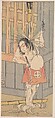 The Third Otani Hiroji as a Man Clothed Only with a Red Apron, Katsukawa Shunshō　勝川春章  Japanese, Woodblock print (nishiki-e); ink and color on paper, Japan