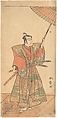 The Fifth Ichikawa Danjuro as a Samurai Attired in Ceremonial Kamishimo, Katsukawa Shunshō　勝川春章  Japanese, Left-hand sheet of a triptych of woodblock prints (nishiki-e); ink and color on paper, Japan