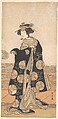 Yoshizawa Iroha as a Woman Standing on the Engawa of a House by a River, Katsukawa Shunshō　勝川春章  Japanese, Woodblock print (nishiki-e); ink and color on paper, Japan