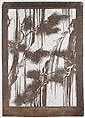 Stencil with Pine Boughs and Waterfall, Paper reinforced with silk, Japan