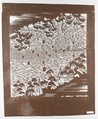 Stencil with Pattern of Seascape with Boats and Shore with Pines, Paper, silk, Japan