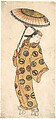 A Dandy of More Than Questionable Morals Out Walking on a Cold Day, Ishikawa Toyonobu  Japanese, Woodblock print (hand-colored); ink and color on paper, Japan
