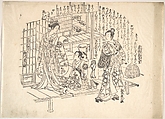 One of Six Impressions from Worn Old Blocks, Unidentified artist Japanese, 18th century, Monochrome woodblock print; ink on paper, Japan