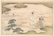 The Exile of Yukihira at Suma, Kitagawa Utamaro  Japanese, Woodblock print; ink and color on paper, Japan