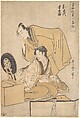 Two actors, from the series Musical Program of True Love (Ongyoku hiyoku no bangumi) 音曲比翼の番組, Kitagawa Utamaro 喜多川歌麿  Japanese, Woodblock print (nishiki-e); ink and color on pape, Japan