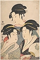 Three Beauties of the Kwansei Period, Kitagawa Utamaro  Japanese, Woodblock print; ink and color on paper, Japan