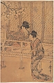 The Lady of Rokujo being Visited by the Princess Aoi, Kitagawa Utamaro  Japanese, Woodblock print; ink and color on paper, Japan