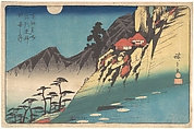 Reflections of the Moon in the Rice Fields of Sarashina in Shinshu, Utagawa Hiroshige Japanese, Woodblock print; ink and color on paper, Japan