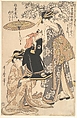 The Oiran Yoyogiku of Matsubaya Standing under a Cherry Tree, Kitagawa Utamaro Japanese, Woodblock print; ink and color on paper, Japan
