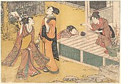 New Year's Games, from the printed book Flowers of the Four Seasons (Shiki no hana), Kitagawa Utamaro  Japanese, Woodblock print; ink and color on paper, Japan