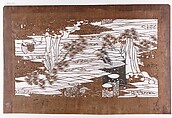 Stencil with Theme from Matsukaze, Paper, silk, Japan