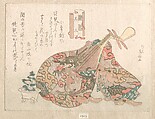 Biwa with Brocade Cover, from the series Musical Instruments

, Ryūryūkyo Shinsai  Japanese, Woodblock print (surimono); ink and color on paper, Japan