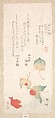 Winter Cherries, Ryūryūkyo Shinsai  Japanese, Woodblock print (surimono); ink and color on paper, Japan