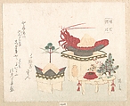 Decorations for the New Year, Ryūryūkyo Shinsai  Japanese, Woodblock print (surimono); ink and color on paper, Japan