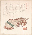 Biwa (Japanese Lute) with Cover, Kubo Shunman  Japanese, Woodblock print (surimono); ink and color on paper, Japan