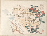 Designs of Writing-Paper with Flowers, Ryūryūkyo Shinsai Japanese, Woodblock print (surimono); ink and color on paper, Japan
