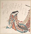 Young Court Lady, Kubo Shunman  Japanese, Woodblock print (surimono); ink and color on paper, Japan
