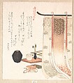 Screen and Utensils for the Incense Ceremony, Kubo Shunman  Japanese, Woodblock print (surimono); ink and color on paper, Japan