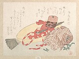 Picnic Outfit, Kubo Shunman  Japanese, Woodblock print (surimono); ink and color on paper, Japan