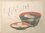 Bowl of New Year Food, Teisai Hokuba  Japanese, Woodblock print (surimono); ink and color on paper, Japan