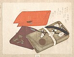Pocket-Books, Kubo Shunman (?) Japanese, Woodblock print (surimono); ink and color on paper, Japan