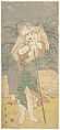 The Actor Kataoka Nizaemon VII as the Old Beggar Woman Kurozuka Babā at Adachigahara, Katsukawa Shun'ei 勝川春英 Japanese, Center sheet of a triptych of woodblock prints (nishiki-e); ink and color on paper, Japan