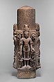 Linga (Phallic Emblem) with Four Standing Deities, Sandstone, India (Rajasthan)