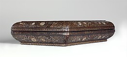 Box with “peach-blossom grotto”, Black lacquer with inlaid mother-of-pearl, China