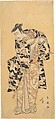 The Actor Ichikawa Yaozō III as Fuwa Banzaemon in a Thunder Robe, Playing with a Fan, Katsukawa Shun'ei 勝川春英 Japanese, Woodblock print; ink and color on paper, Japan