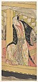 The Actor Sawamura Sojuro 3rd as a Man Stnding in a Pleasure-boat, Katsukawa Shun'ei 勝川春英 Japanese, Woodblock print; ink and color on paper, Japan