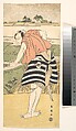Onoe Matsusuke as a Man Standing on a Path through Rice Fields, Katsukawa Shun'ei 勝川春英 Japanese, One sheet of a triptych of woodblock prints; ink and color on paper, Japan