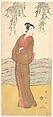 The Third Segawa Kikunojo as Hisamatsu Standing on the Bank, Katsukawa Shun'ei 勝川春英 Japanese, Woodblock print; ink and color on paper, Japan