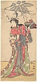 The Actor Segawa Kikunojo III in the Role of a Woman, Katsukawa Shun'ei 勝川春英 Japanese, Probably the middle sheet of a triptych or the right-hand sheet of a diptych of woodblock prints; ink and color on paper, Japan