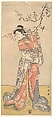 Ichikawa Eibizo (Former Name: Danjuro V) in the Role of Iwafuji, Katsukawa Shun'ei 勝川春英 Japanese, Woodblock print; ink and color on paper, Japan