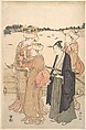 A Young Samurai and Three Women, Katsukawa Shunzan  Japanese, Woodblock print; ink and color on paper, Japan