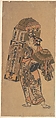 Actor (unidentified) as a Peddler of Dry Goods, Okumura Toshinobu Japanese, Woodblock print; ink and color on paper (Urushi-e), Japan