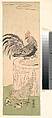Cock, Hen, and Chickens, Utagawa Toyoharu  Japanese, Woodblock print; ink and color on paper, Japan