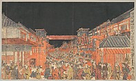 Sakaichō Fukiyachō Kaomise Yoshibai no Zu, Utagawa Toyoharu  Japanese, Woodblock print; ink and color on paper, Japan