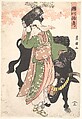 The Actor Segawa Roko as the Woodseller Ohara Leading an Ox, Utagawa Toyokuni I  Japanese, Woodblock print; ink and color on paper, Japan