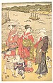 Women at Takanawa Beach, Utagawa Toyokuni I  Japanese, Woodblock print; ink and color on paper, Japan