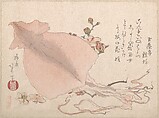 Dried Cuttle-Fish and Plum Blossoms, Teisai Hokuba  Japanese, Woodblock print (surimono); ink and color on paper, Japan