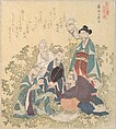 Six Superior Men of Reiraka, Yashima Gakutei Japanese, Woodblock print (surimono); ink and color on paper, Japan