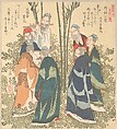 Seven Sages in the Bamboo Grove, Yashima Gakutei Japanese, Woodblock print (surimono); ink and color on paper, Japan