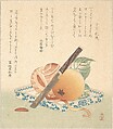 Persimmons on a Plate, Kubo Shunman  Japanese, Woodblock print (surimono); ink and color on paper, Japan