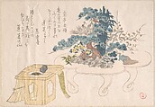 Shimadai and Sambo, Kubo Shunman  Japanese, Woodblock print (surimono); ink and color on paper, Japan
